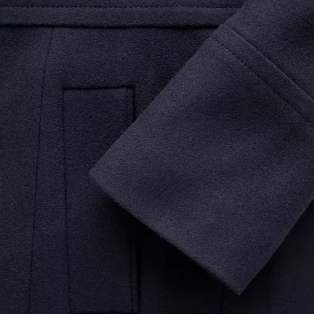 Banana Repulbic Melton Military Coat Navy 2 4 6 - Picture 4 of 8